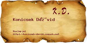 Konicsek Dávid névjegykártya